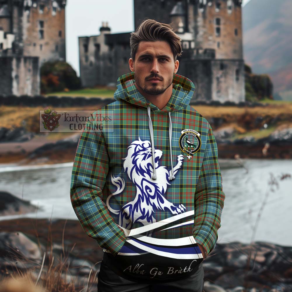Walkinshaw Tartan Cotton Hoodie with Alba Gu Brath Regal Lion Emblem - Tartan Vibes Clothing