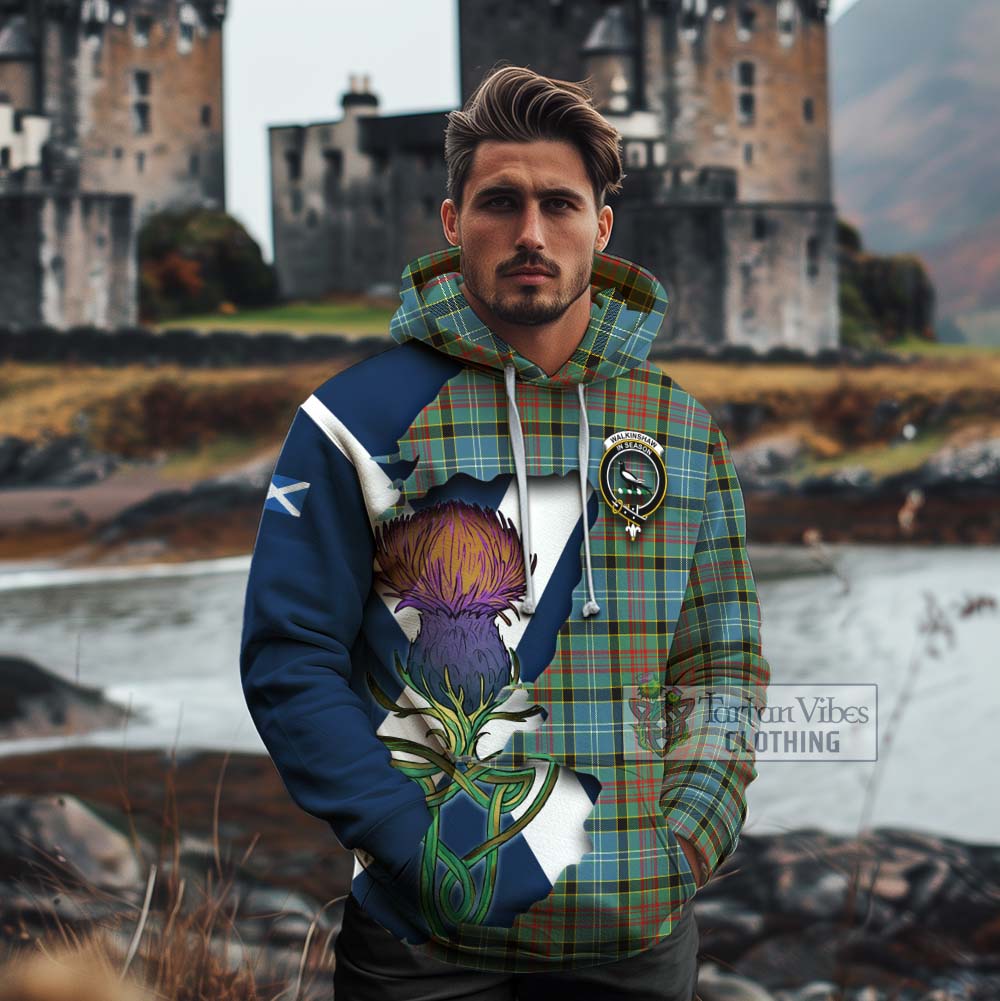 Tartan Vibes Clothing Walkinshaw Tartan Family Crest Cotton Hoodie Scottish Thistle Celtic Inspired