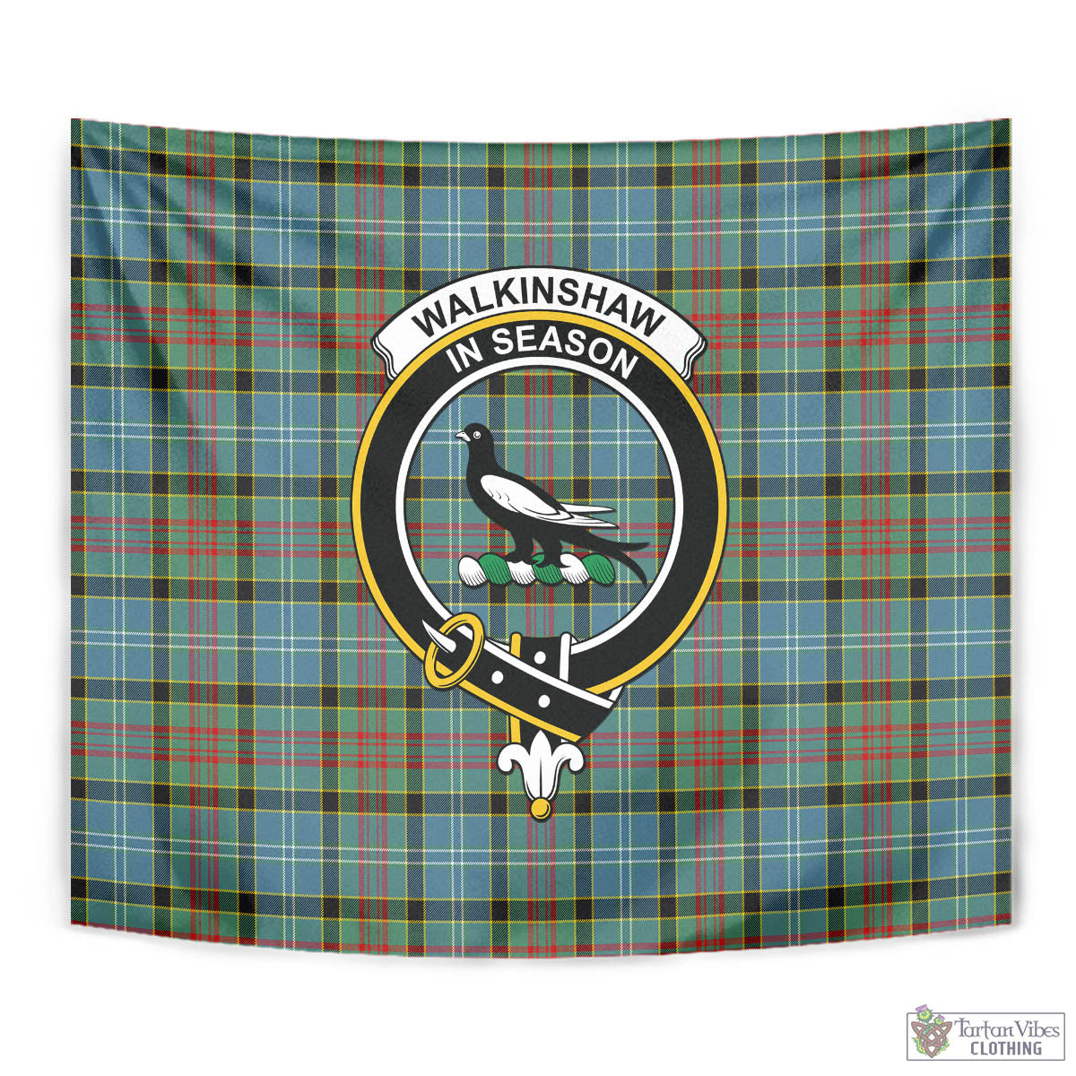 Tartan Vibes Clothing Walkinshaw Tartan Tapestry Wall Hanging and Home Decor for Room with Family Crest