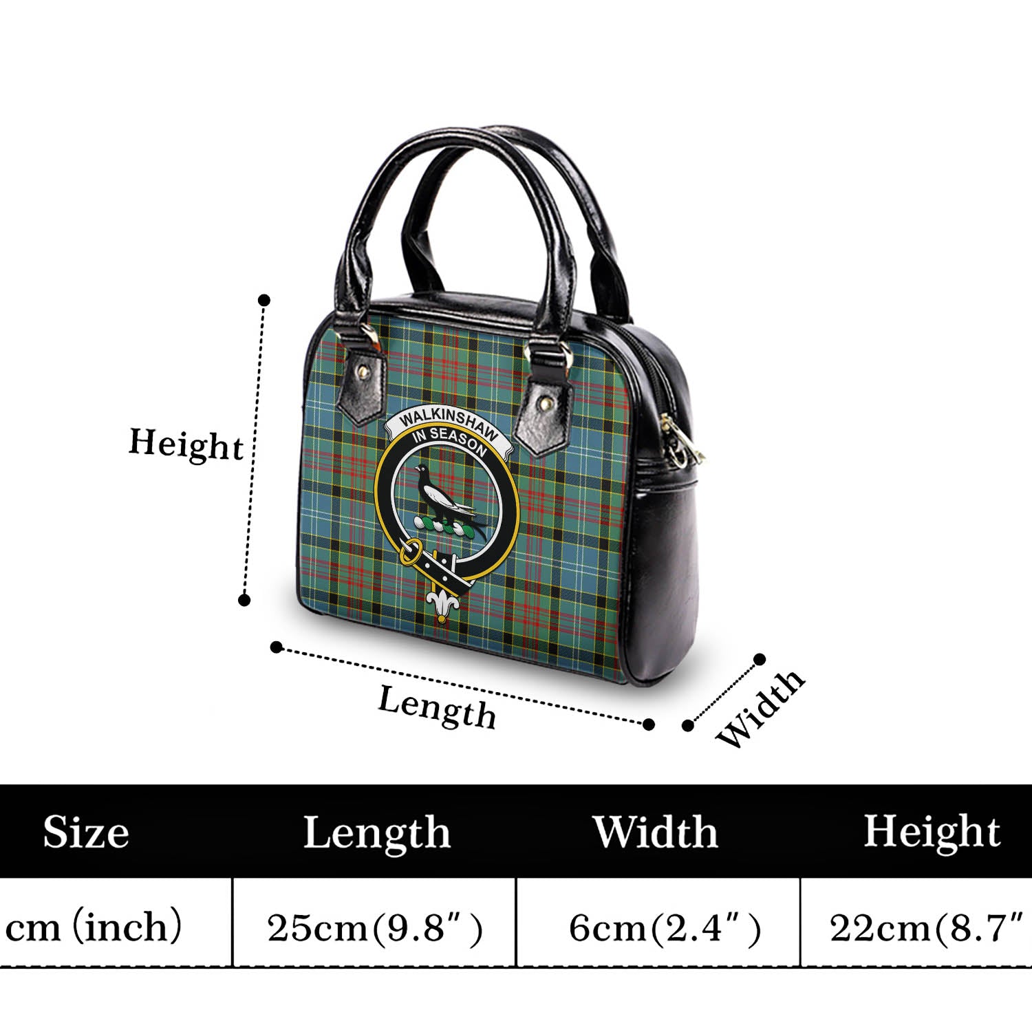 Walkinshaw Tartan Shoulder Handbags with Family Crest - Tartanvibesclothing