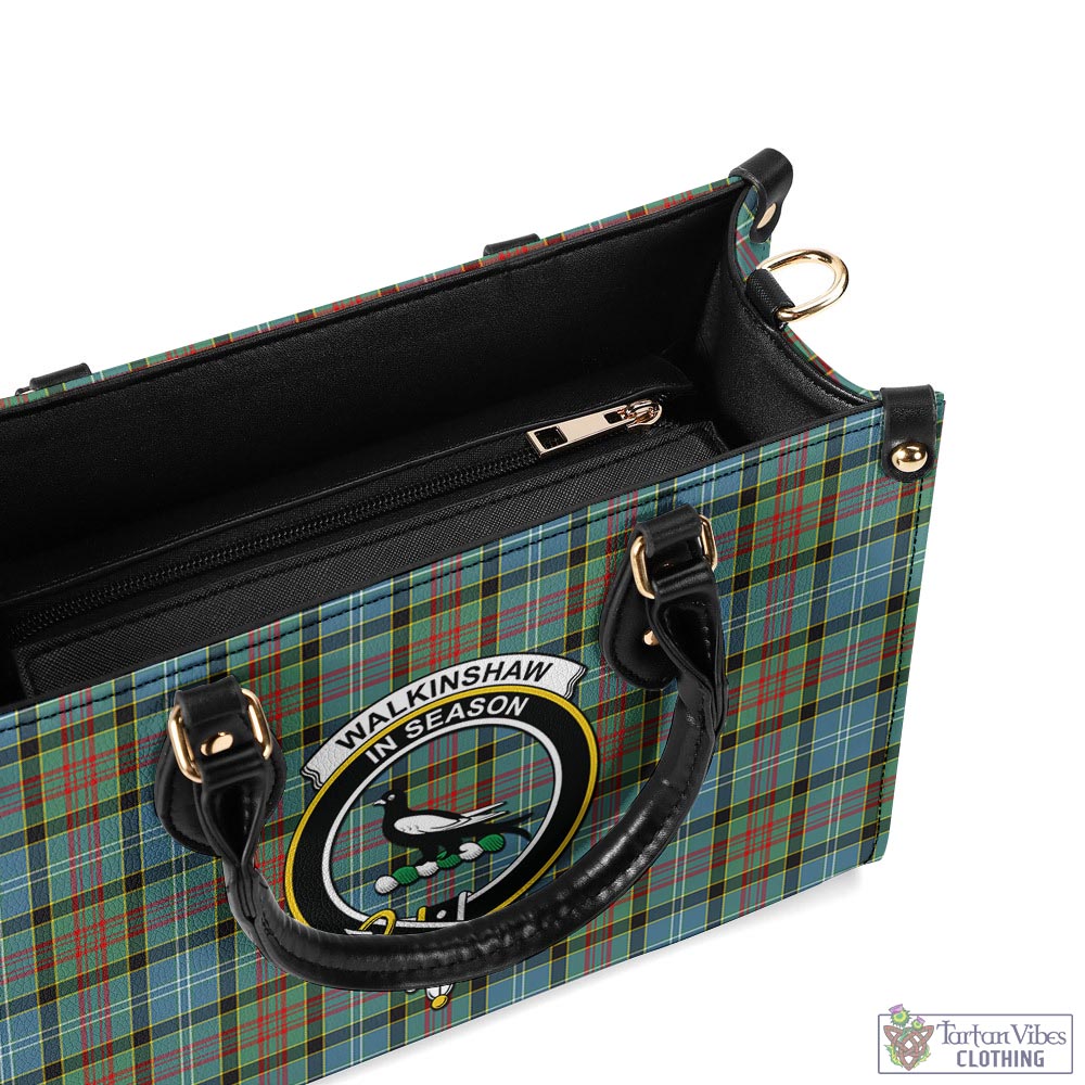 Walkinshaw Tartan Luxury Leather Handbags with Family Crest - Tartan Vibes Clothing