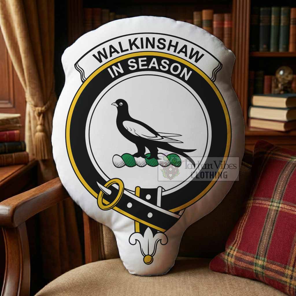 Walkinshaw Clan Crest Shaped Throw Pillow, Scottish Clan Badge Decorative Pillow