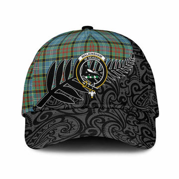 Walkinshaw Crest Tartan Classic Cap with New Zealand Silver Fern Half Style