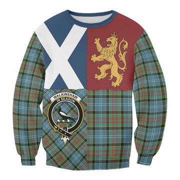 Walkinshaw Crest Tartan Sweatshirt with Lion Rampant Saltire Style