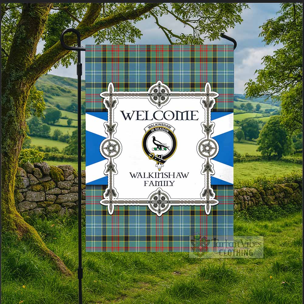 Walkinshaw Family Crest Tartan Welcome Garden Flag Saltire Harmony Style - Tartan Vibes Clothing