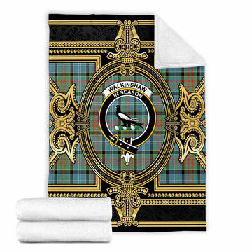 Walkinshaw Scottish Tartan Crest Blanket Royal Stylized