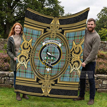 Walkinshaw Scottish Tartan Crest Blanket Royal Stylized