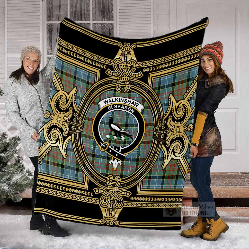Walkinshaw Scottish Tartan Crest Blanket Royal Stylized