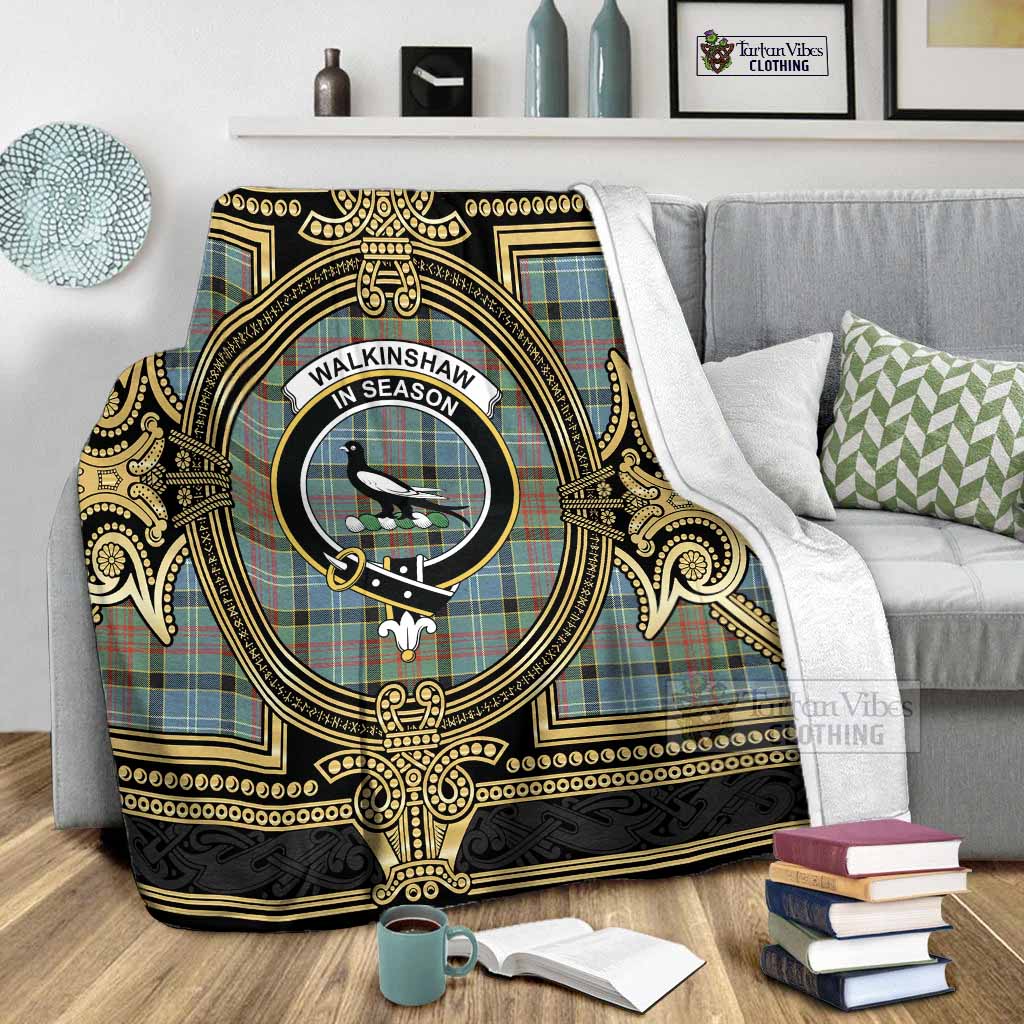 Walkinshaw Scottish Tartan Crest Blanket Royal Stylized