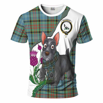 Walkinshaw Scottish Terrier Tartan Crest T-Shirt Thistle Heritage Art