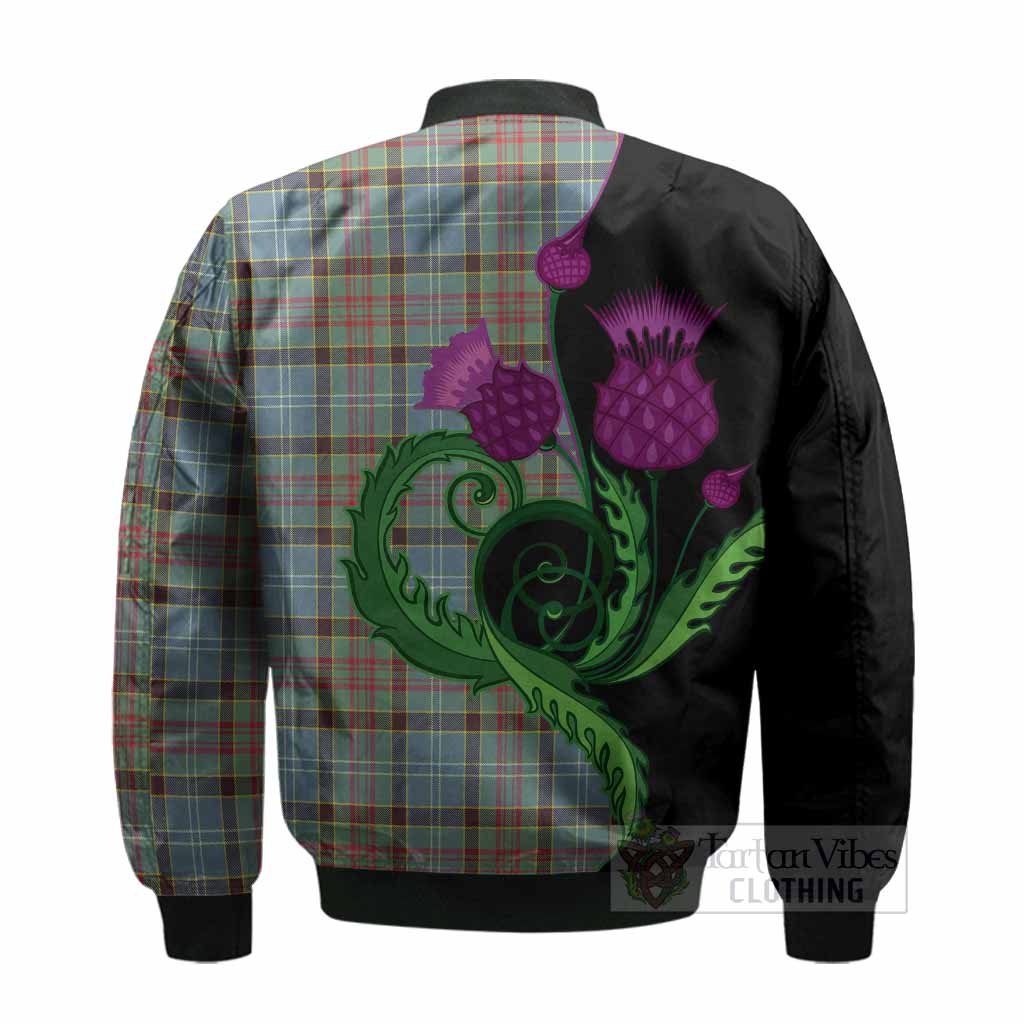 Walkinshaw Tartan Bomber Jacket Traditional Scottish Thistle