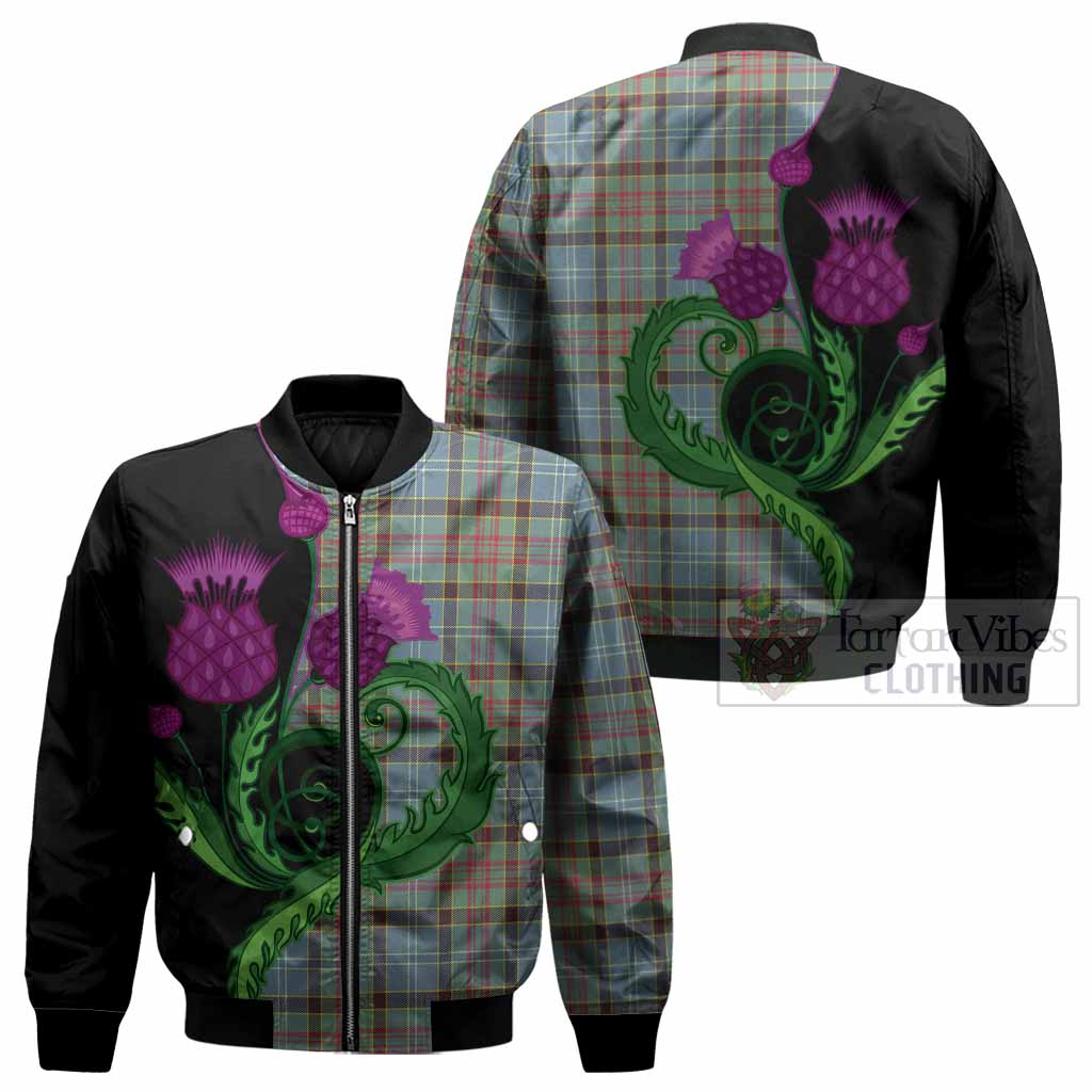 Walkinshaw Tartan Bomber Jacket Traditional Scottish Thistle