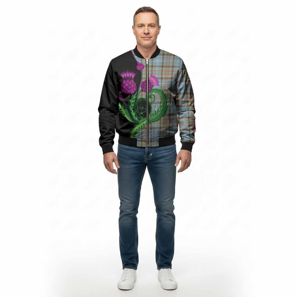 Walkinshaw Tartan Bomber Jacket Traditional Scottish Thistle