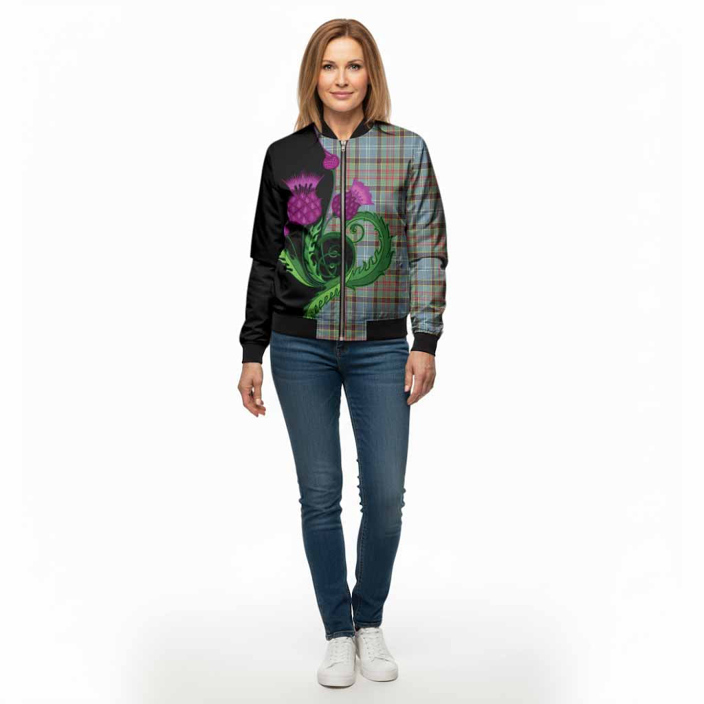 Walkinshaw Tartan Bomber Jacket Traditional Scottish Thistle