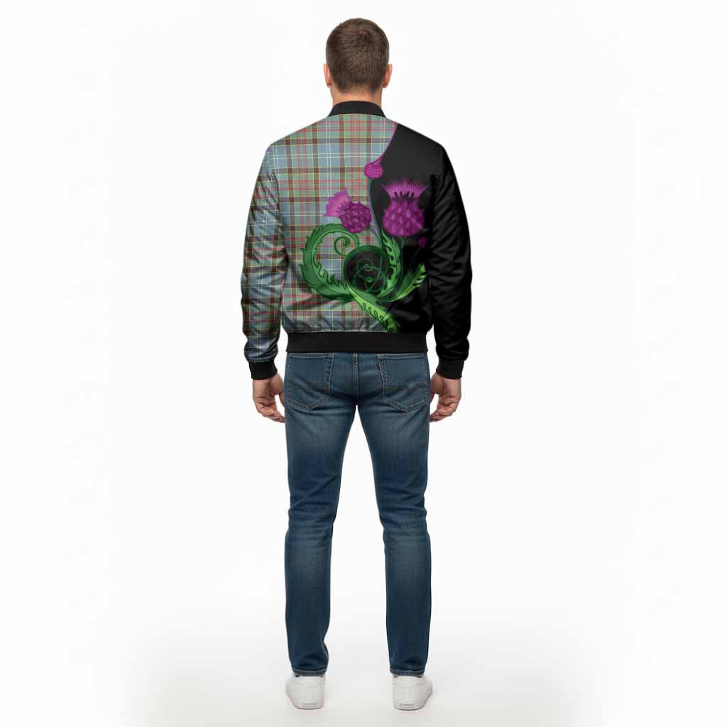 Walkinshaw Tartan Bomber Jacket Traditional Scottish Thistle