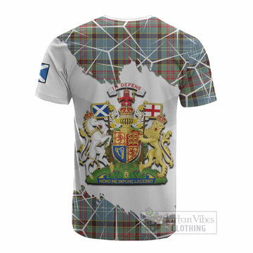 Walkinshaw Tartan Cotton T-shirt with Family Crest and Lion Rampant Grunge Style