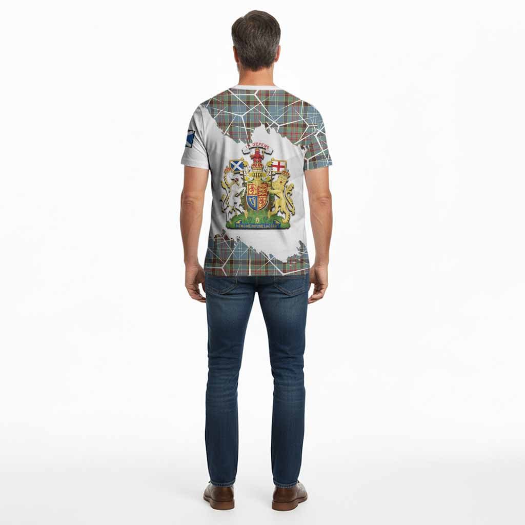 Walkinshaw Tartan Cotton T-shirt with Family Crest and Lion Rampant Grunge Style