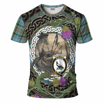 Walkinshaw Tartan Crest Bagpipe Nessie T-Shirt Scottish Loch Ness Monster Celtic Thistle