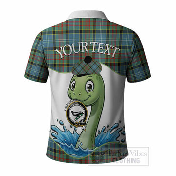 Walkinshaw Tartan Crest Cute Nessie Polo Shirt Scottish Loch Ness Monster