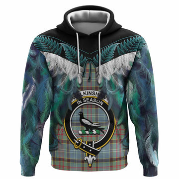 Walkinshaw Tartan Crest Hoodie New Zealand Maori Korowai Cloak