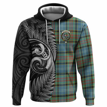 Walkinshaw Tartan Crest Hoodie With New Zealand Silver Fern Maori Koru