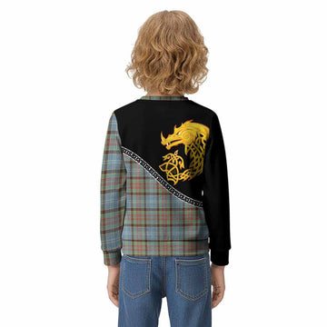 Walkinshaw Tartan Crest Kid Knitted Sweatshirt Legendary Dragon Knot Half Style