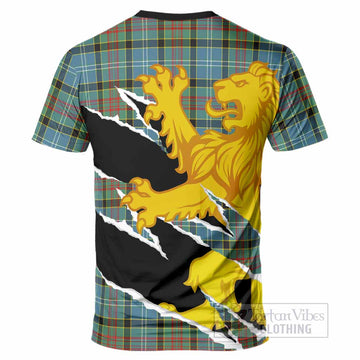 Walkinshaw Tartan Crest Scottish T-Shirt Heraldic Golden Lion