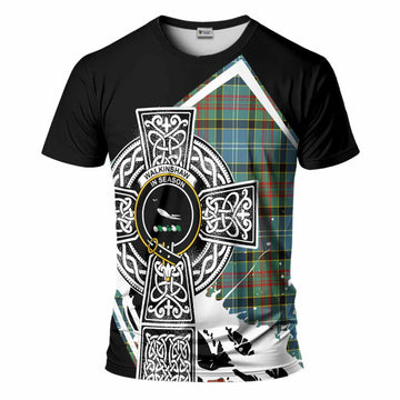 Walkinshaw Tartan Crest T-Shirt Scottish Celtic Cross Heritage