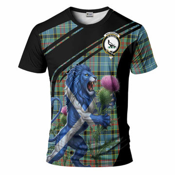Walkinshaw Tartan Crest T-Shirt Scottish Lion Rampant Thistle