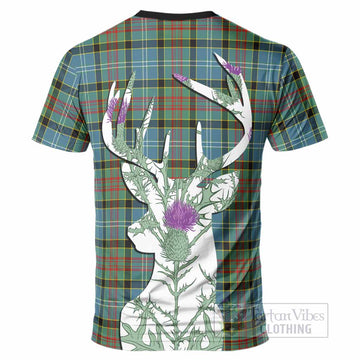 Walkinshaw Tartan Crest T-Shirt Scottish Stag Thistle Floral Art