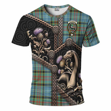 Walkinshaw Tartan Crest T-Shirt Scottish Thistle Loch Ness Monster