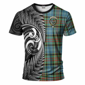 Walkinshaw Tartan Crest T-Shirt With New Zealand Silver Fern Maori Koru