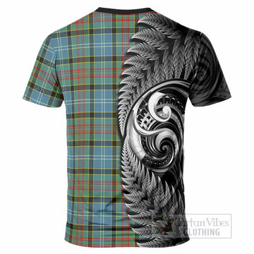 Walkinshaw Tartan Crest T-Shirt With New Zealand Silver Fern Maori Koru
