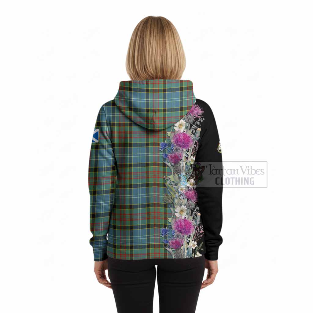 Walkinshaw Tartan Crest Thistle Floral Hoodie