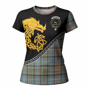 Walkinshaw Tartan Crest Women T shirt Legendary Dragon Knot Half Style