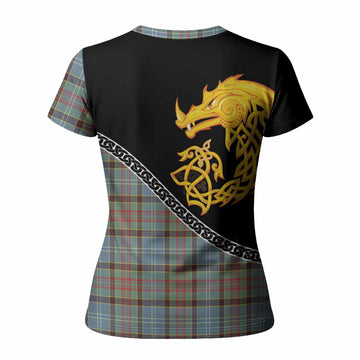 Walkinshaw Tartan Crest Women T shirt Legendary Dragon Knot Half Style