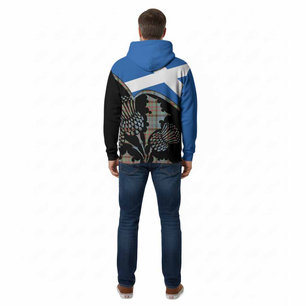 Walkinshaw Tartan Family Crest Cotton Hoodie Scotland Thistle Floral Flag Style