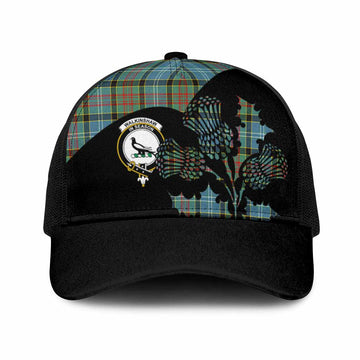 Walkinshaw Tartan Family Crest Mesh Trucker Cap Scotland Thistle Floral Flag Style