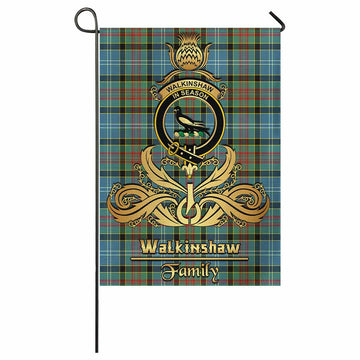 Walkinshaw Tartan Garden Flag with Highland Thistle Cherish Family Crest Style