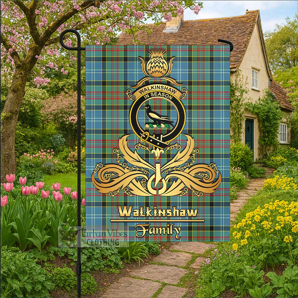 Walkinshaw Tartan Garden Flag with Highland Thistle Cherish Family Crest Style - Tartan Vibes Clothing