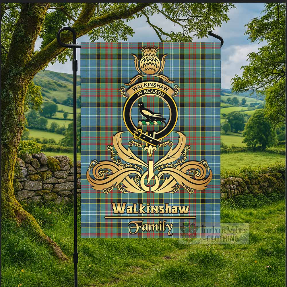 Walkinshaw Tartan Garden Flag with Highland Thistle Cherish Family Crest Style - Tartan Vibes Clothing