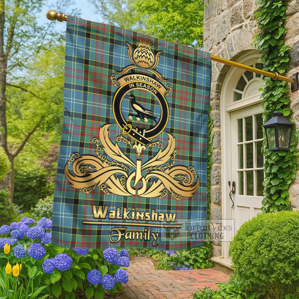 Walkinshaw Tartan Garden Flag with Highland Thistle Cherish Family Crest Style - Tartan Vibes Clothing