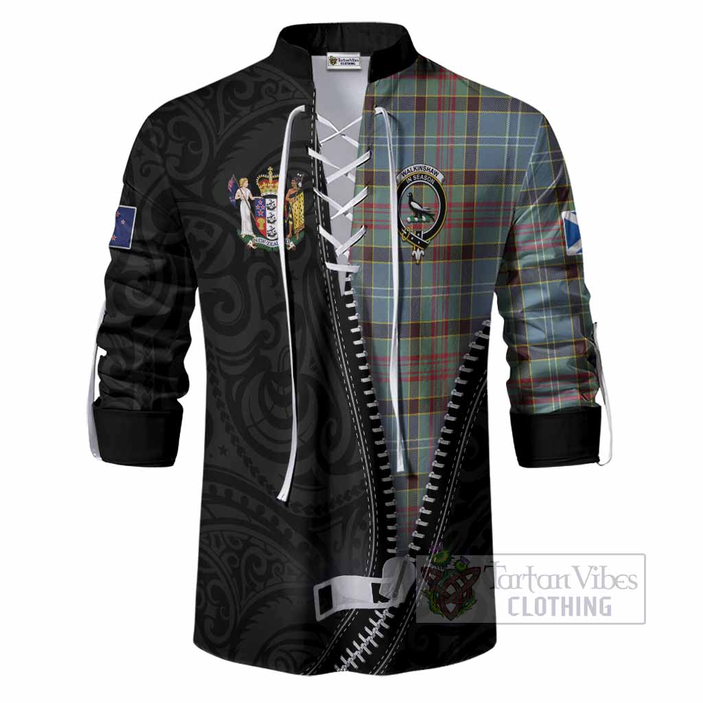 Walkinshaw Tartan Ghillie Shirt New Zealand Pattern Unique Zipper Stylized