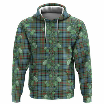 Walkinshaw Tartan Hoodie Seamless Scottish Thistle Flowers
