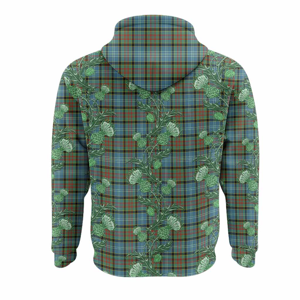 Walkinshaw Tartan Hoodie Seamless Scottish Thistle Flowers