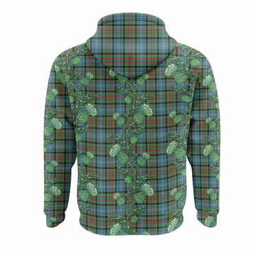 Walkinshaw Tartan Hoodie Seamless Scottish Thistle Flowers