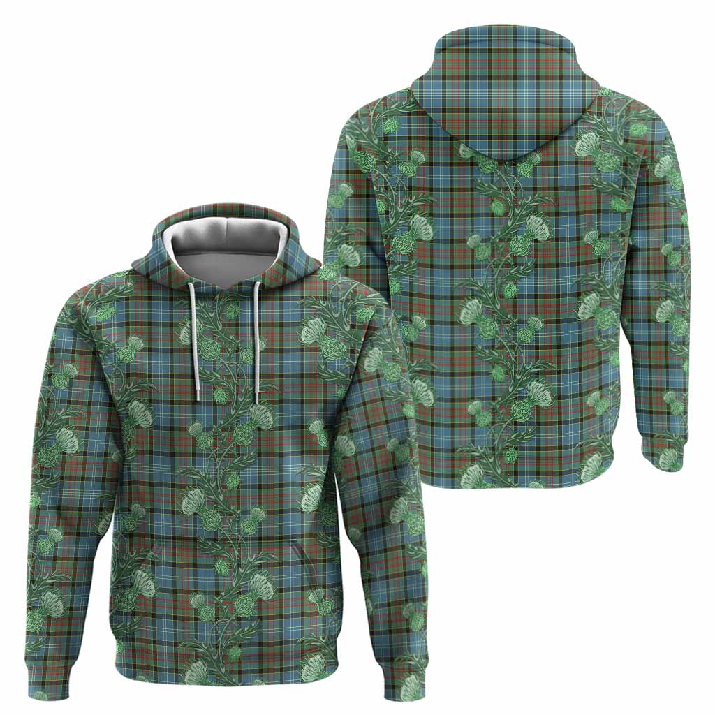 Walkinshaw Tartan Hoodie Seamless Scottish Thistle Flowers