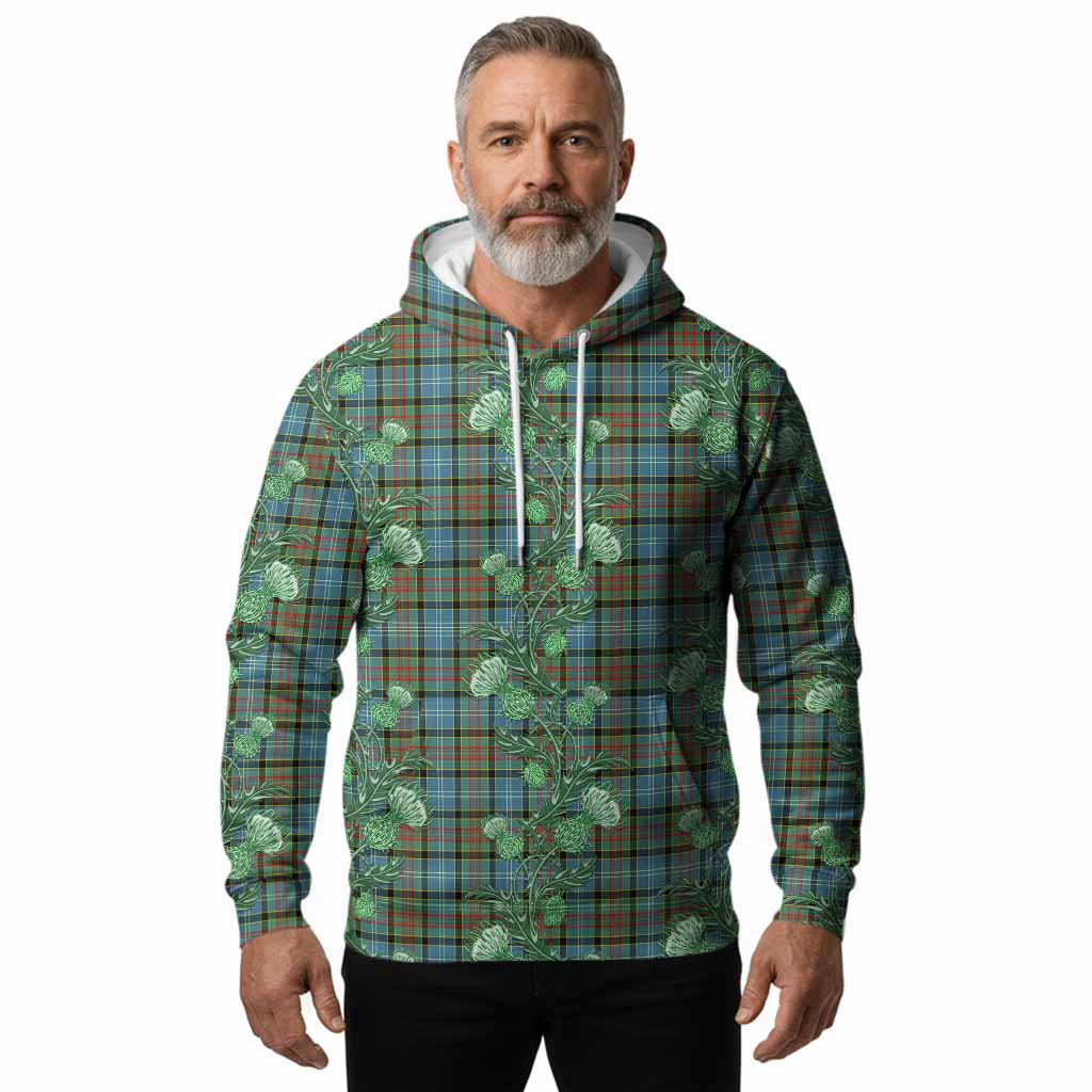 Walkinshaw Tartan Hoodie Seamless Scottish Thistle Flowers