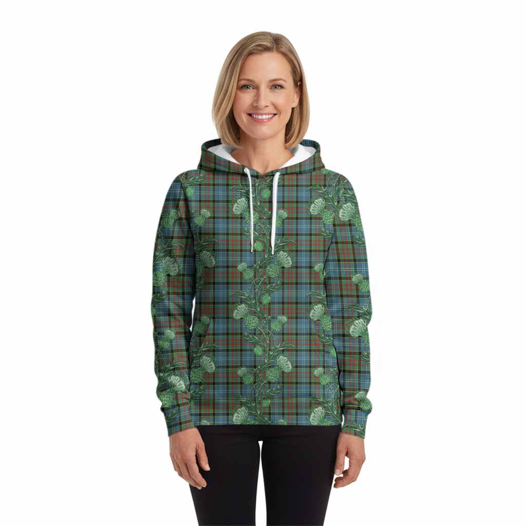 Walkinshaw Tartan Hoodie Seamless Scottish Thistle Flowers