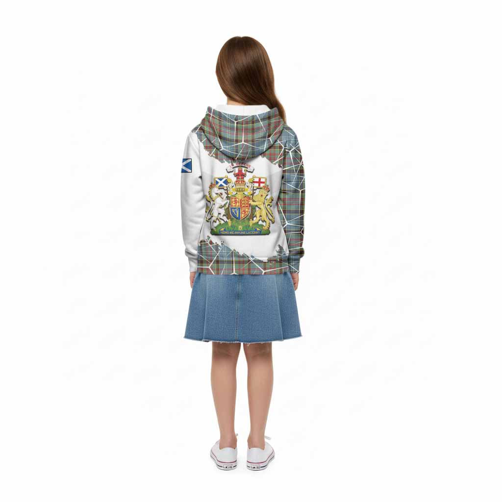 Walkinshaw Tartan Kid Hoodie with Family Crest and Lion Rampant Grunge Style